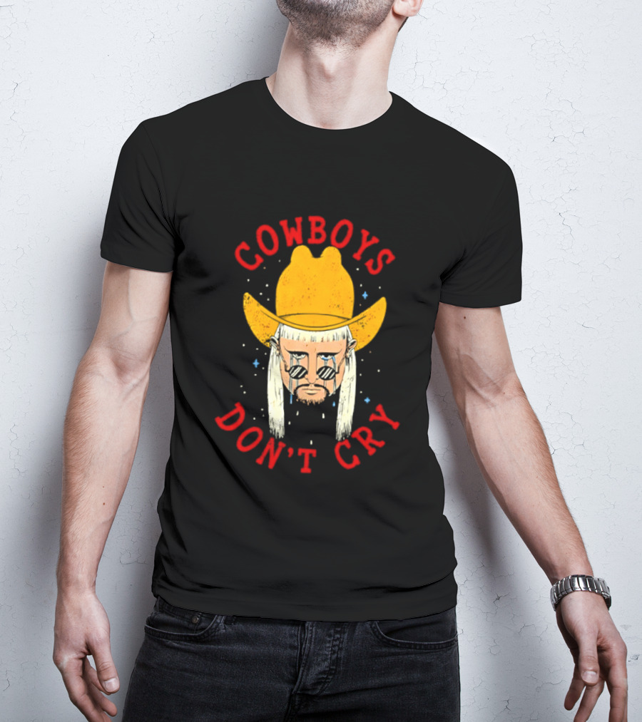 Oliver Tree Cowboys Don't Cry Large Yellow Hat Sad Face T-Shirt