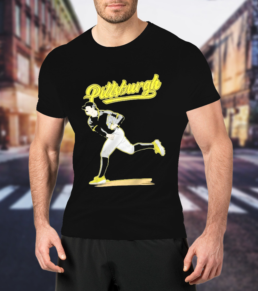 Pittsburgh Pirates Paul Skenes Baseball Player Throwing Action T-Shirt