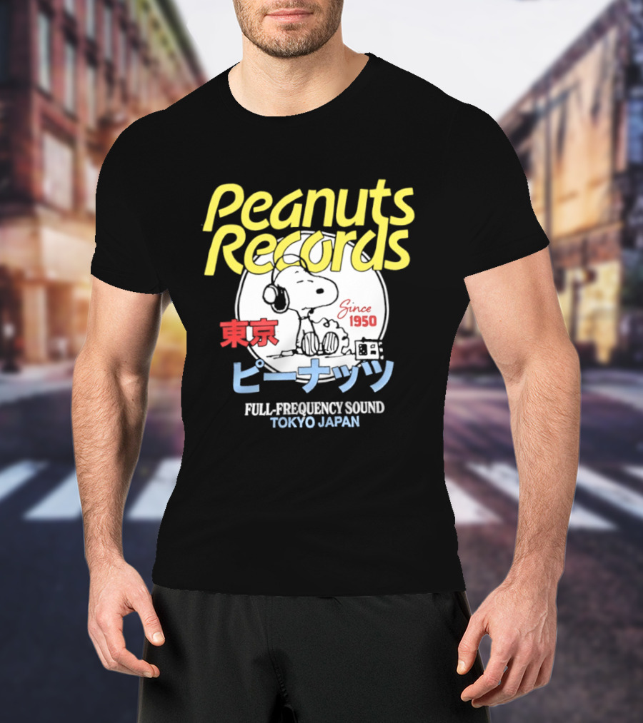 Peanuts Records Since 1950 Full Frequency Sound Tokyo Japan T-Shirt