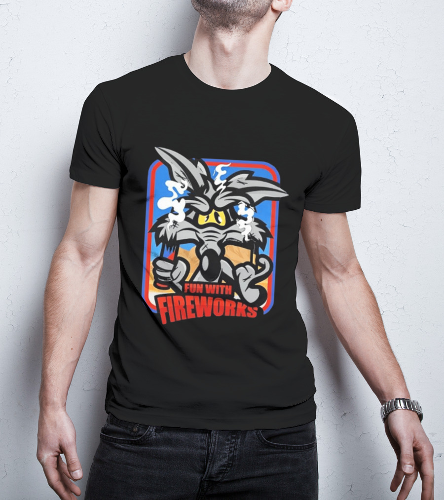 Wile E Coyote Looney Tunes Dynamite Fun With Fireworks T-Shirt