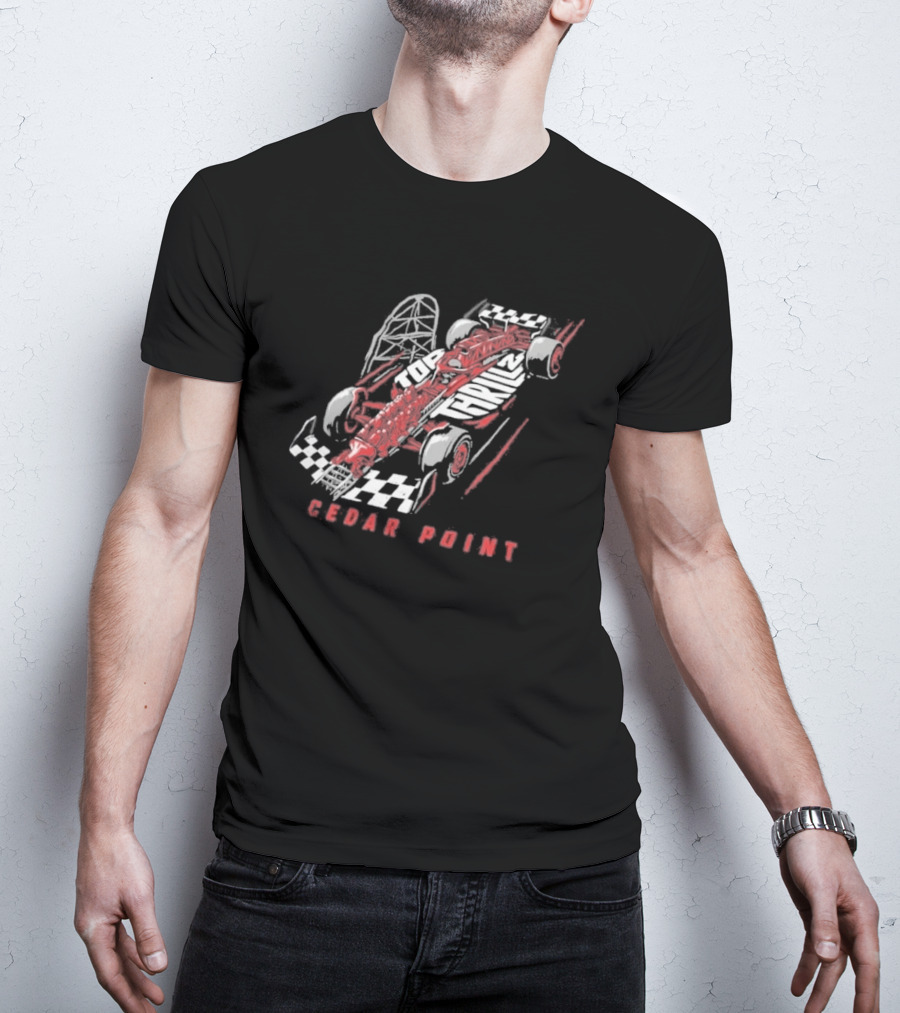 Cedar Point Top Thrill 2 GV Wordscape Racing Car T-Shirt