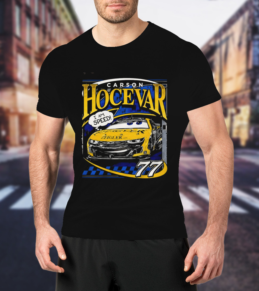 Carson Hocevar Speed Yellow Car 77 Racing T-Shirt