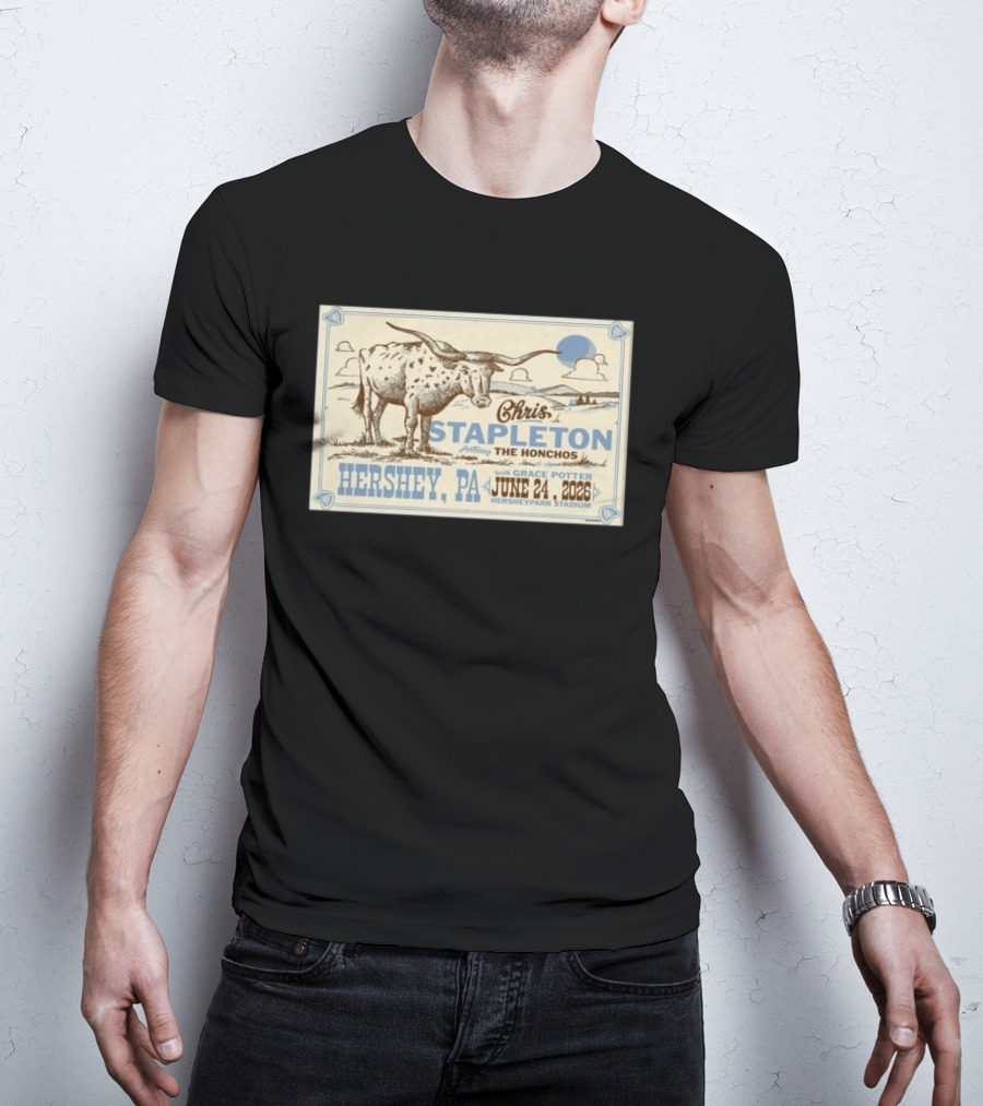 Chris Stapleton All American Road Show Hershey PA June 24 2026 With The Honchos And Grace Potter T-Shirt