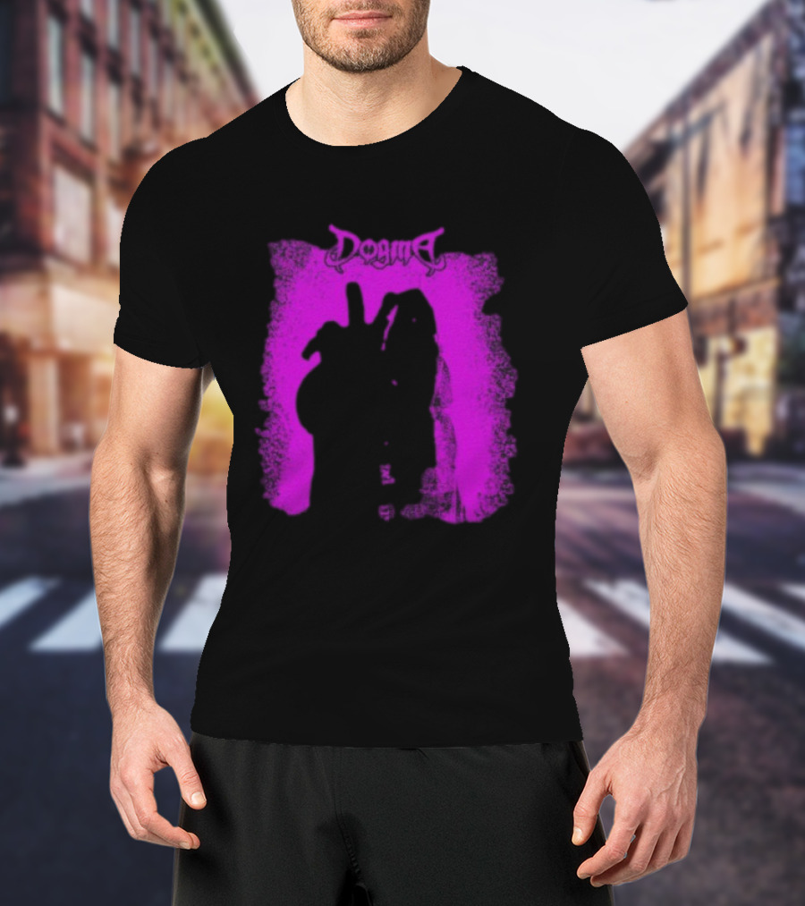 Dogma My Matricidal Purple Gothic Text With Pink Grunge Frame T-Shirt