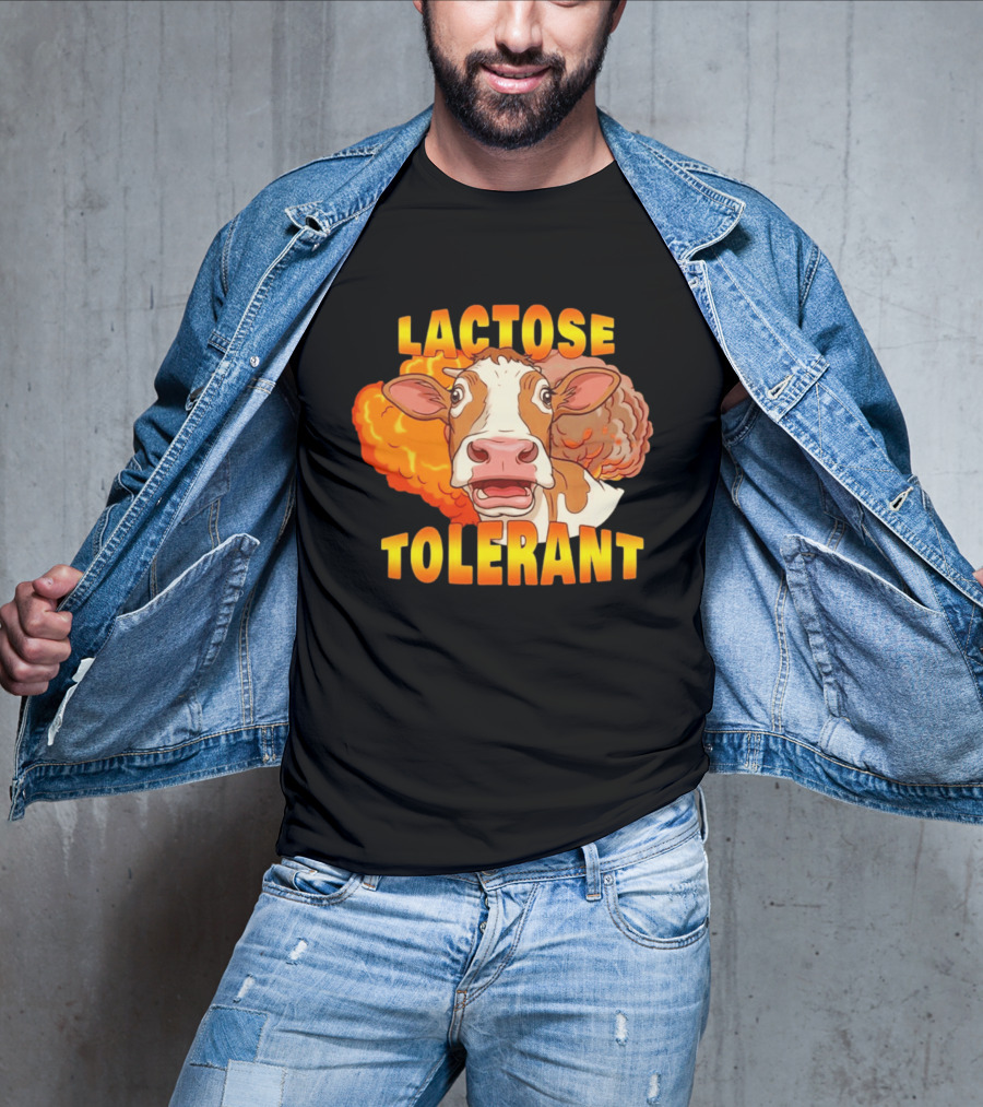 Lactose Tolerant Cow Explosion Dairy Humor T-Shirt