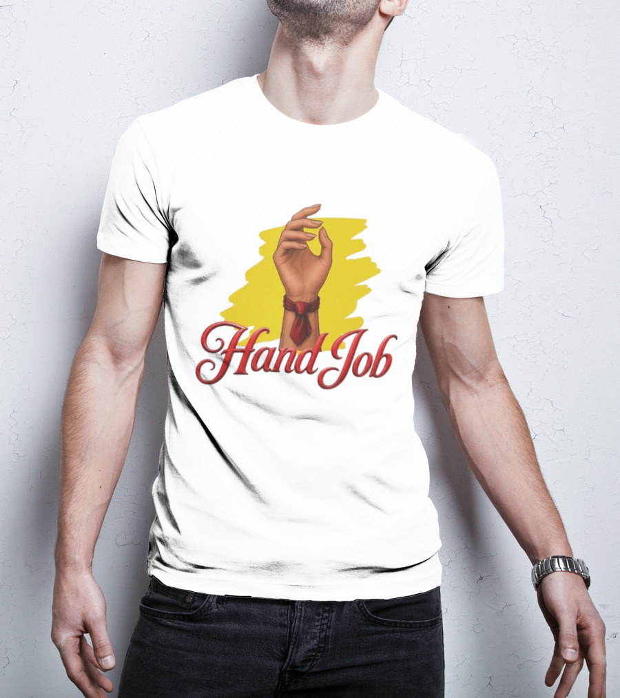 Hand Job Humor Double Entendre Red Tie Playful T-Shirt