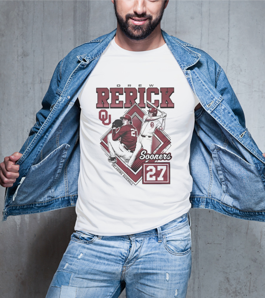 Oklahoma Sooners Drew Rerick Baseball 27 OU T-Shirt