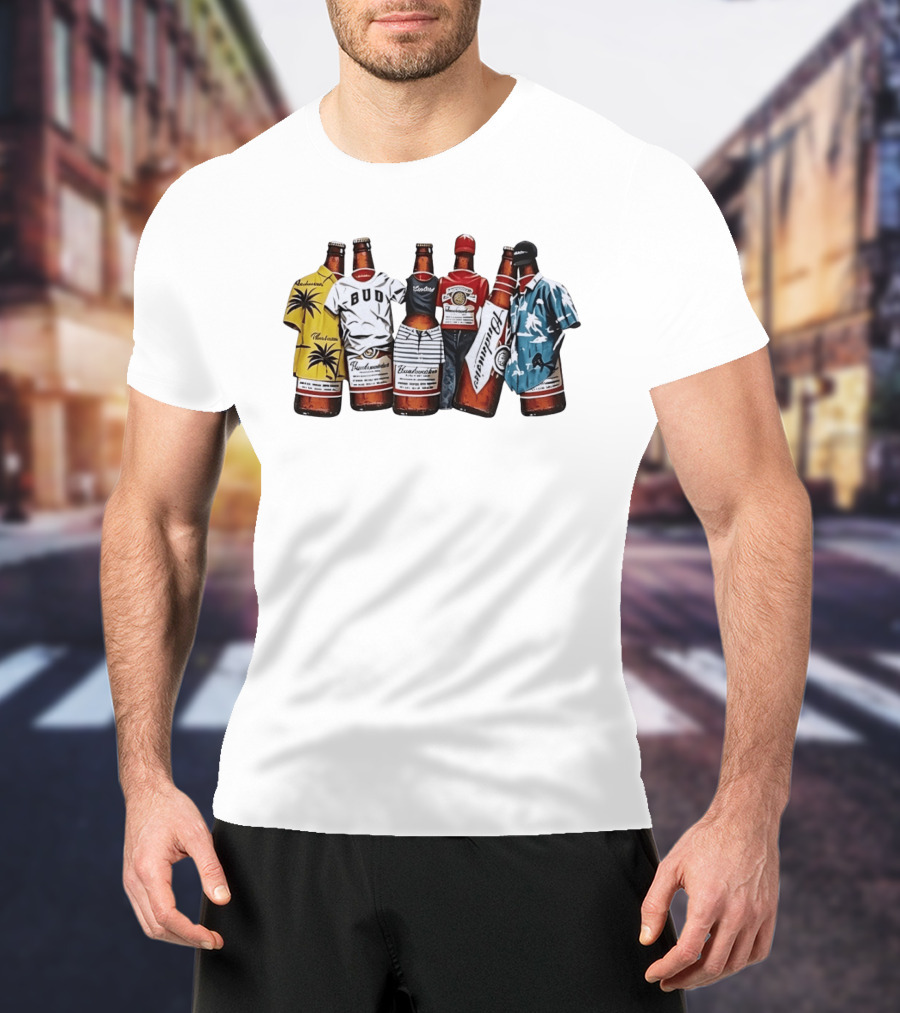 Budweiser Beer Bottle Tropical Clothing Collection T-Shirt