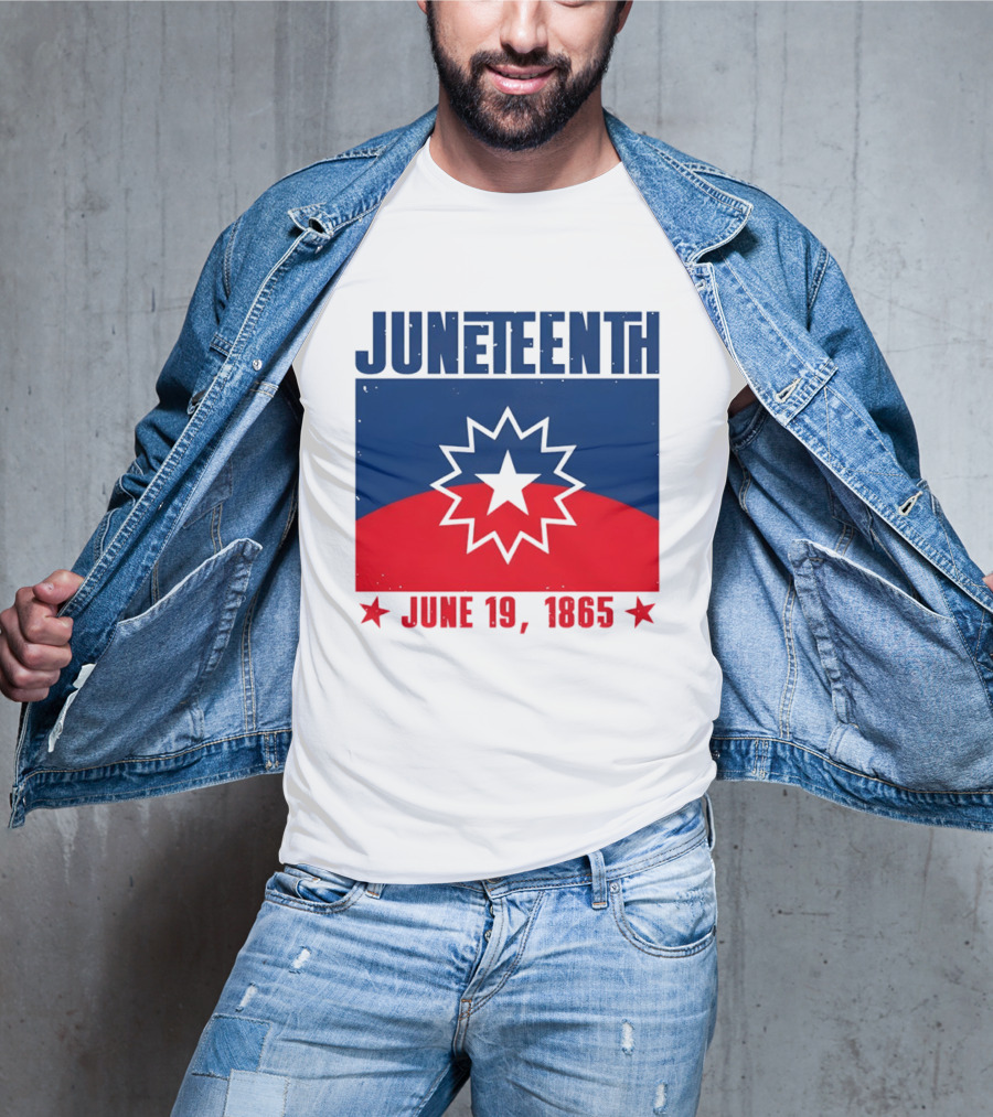 Juneteenth Red White Blue Freedom Flag June 19 1865 Emancipation Day T-Shirt