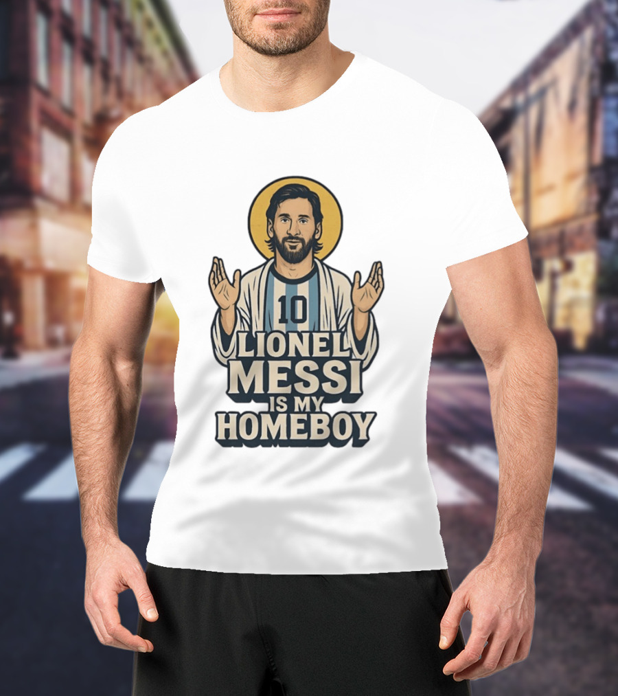 Lionel Messi Is My Homeboy Number 10 Iconic Raised Arms T-Shirt