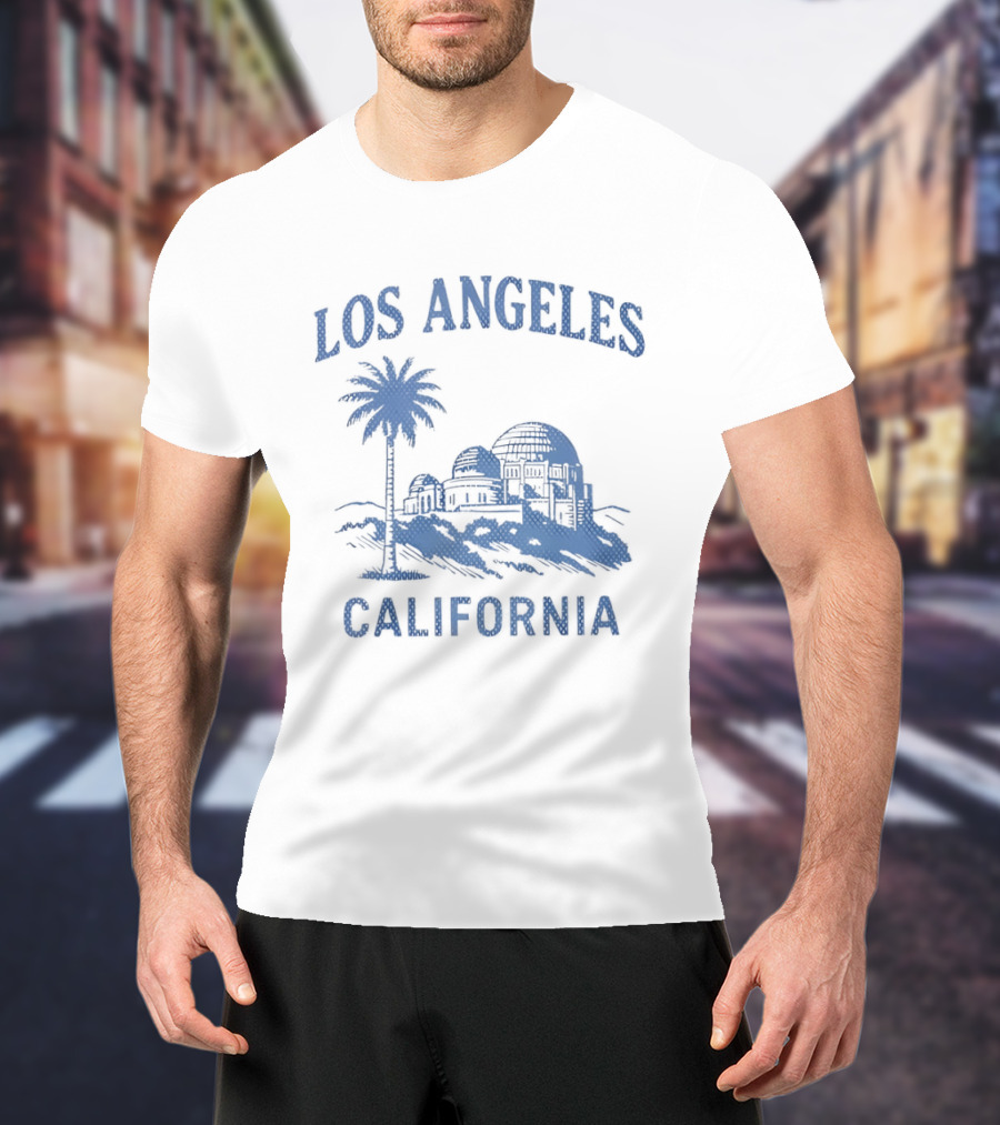 Los Angeles California Palm Tree Observatory Travel City Skyline T-Shirt