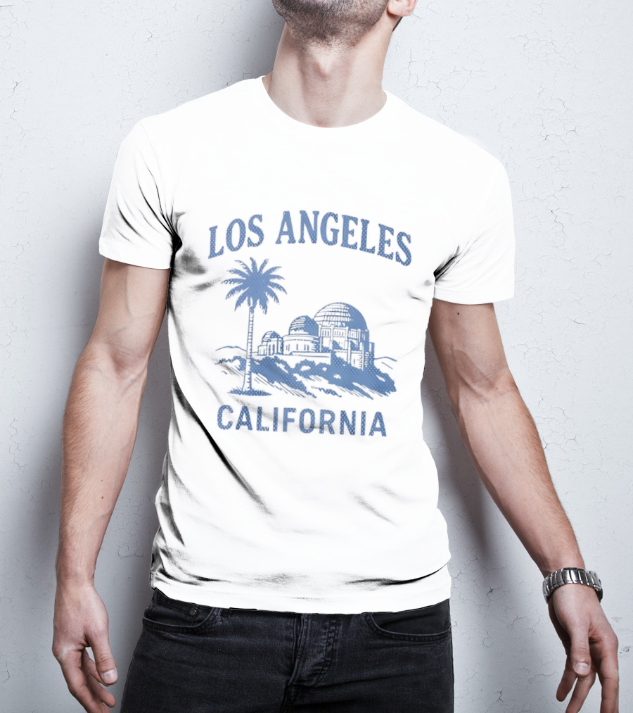 Los Angeles California Palm Tree Observatory Travel City Skyline T-Shirt