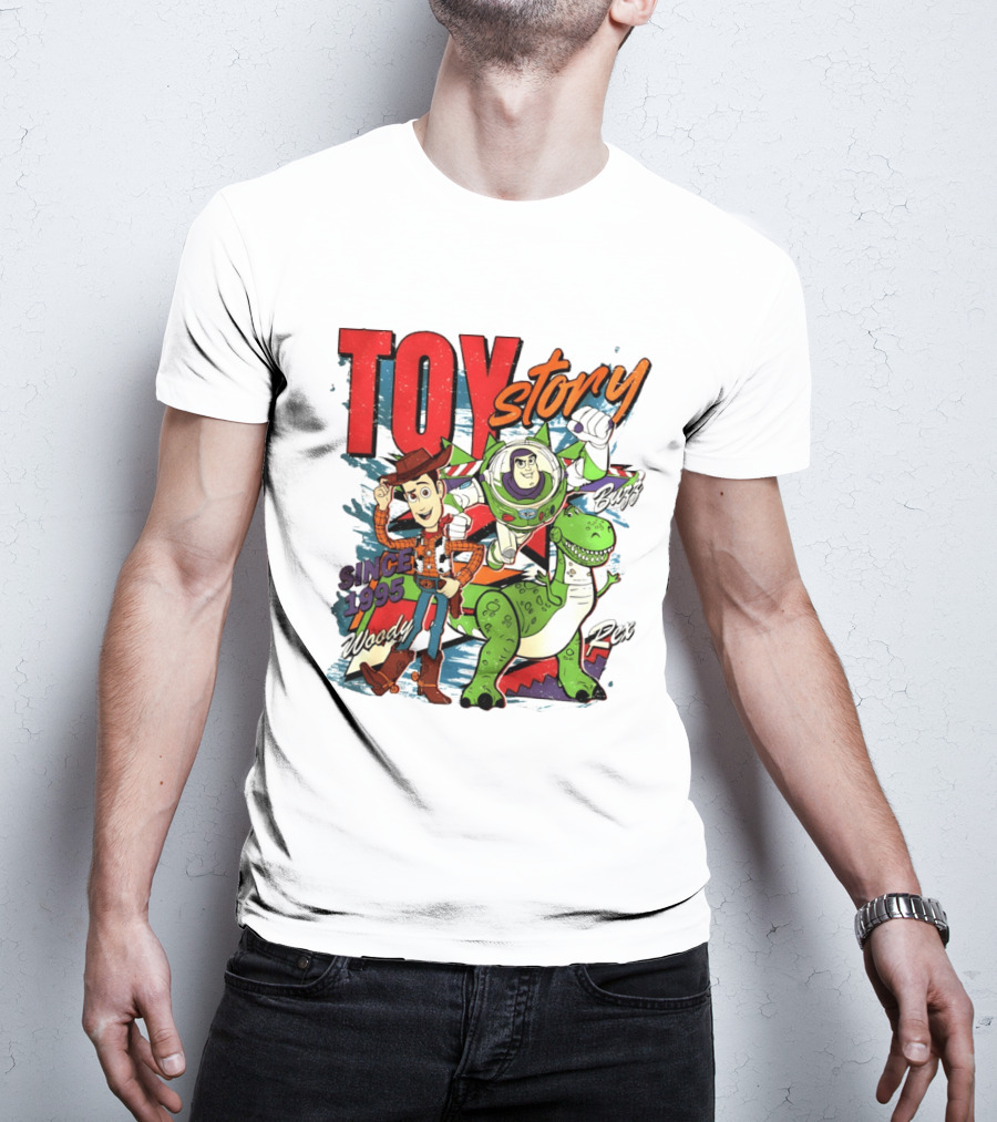 Toy Story Woody Buzz Rex Since 1995 Animated Adventure T-Shirt