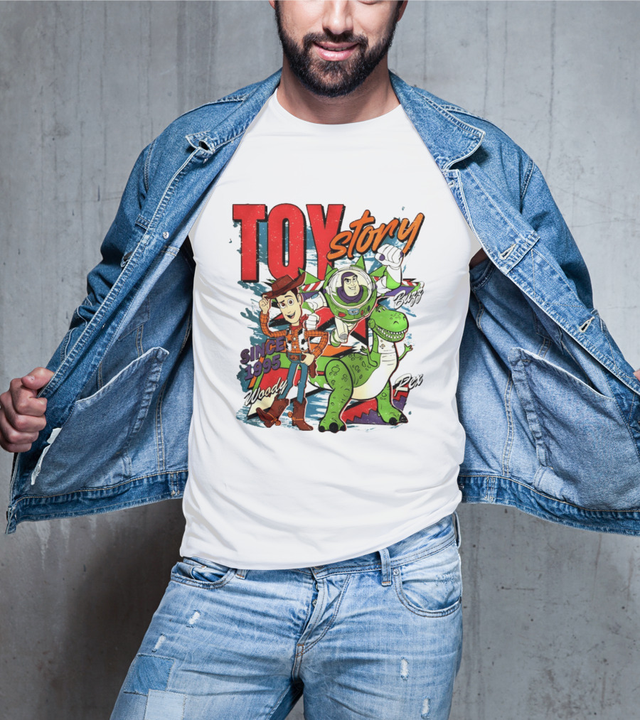 Toy Story Woody Buzz Rex Since 1995 Animated Adventure T-Shirt