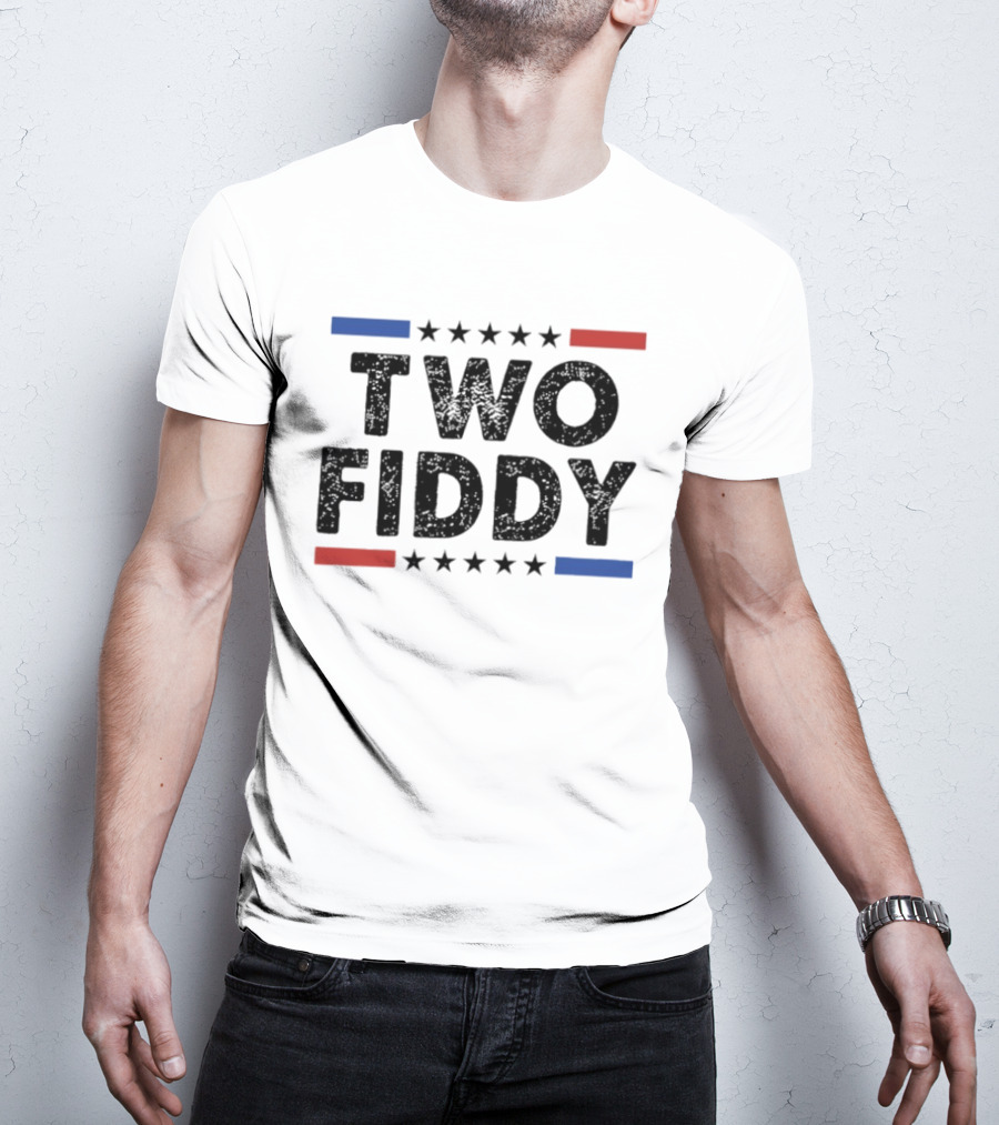 Two Fiddy Stars Red Blue United States T-Shirt