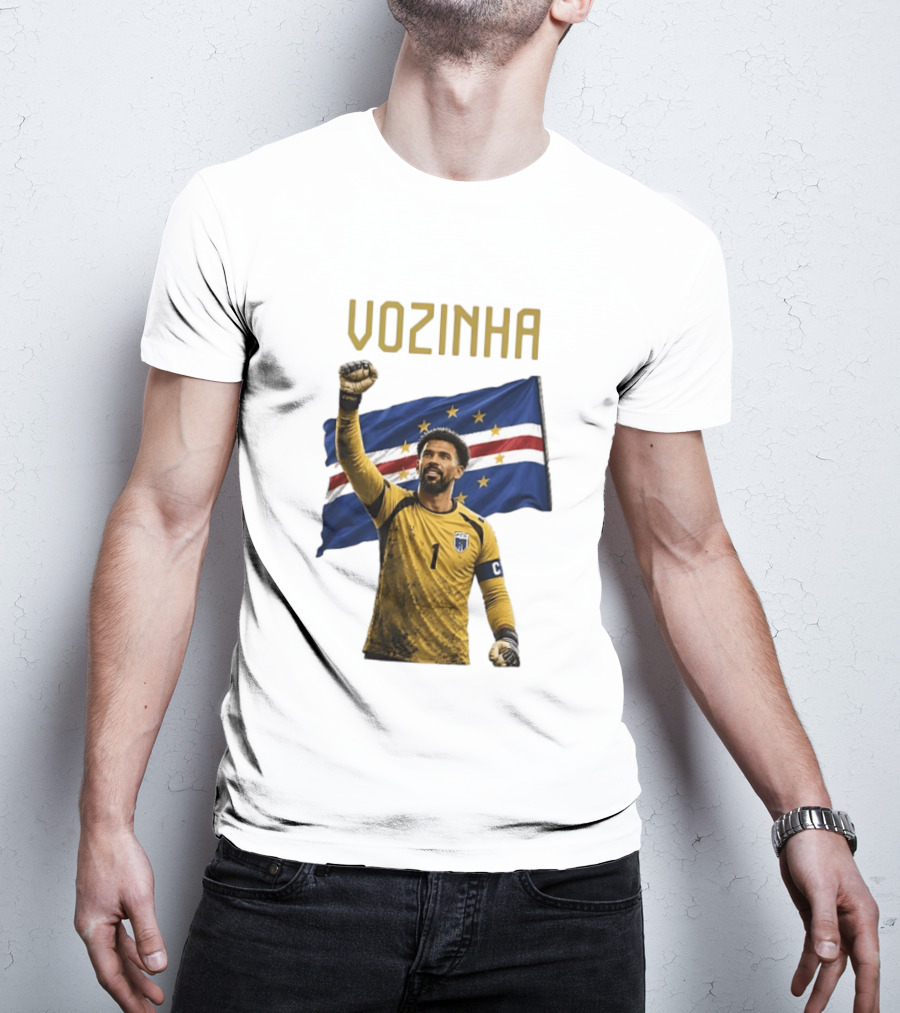 Vozinha Cape Verde National Football Team No 1 Celebration With Flag T-Shirt