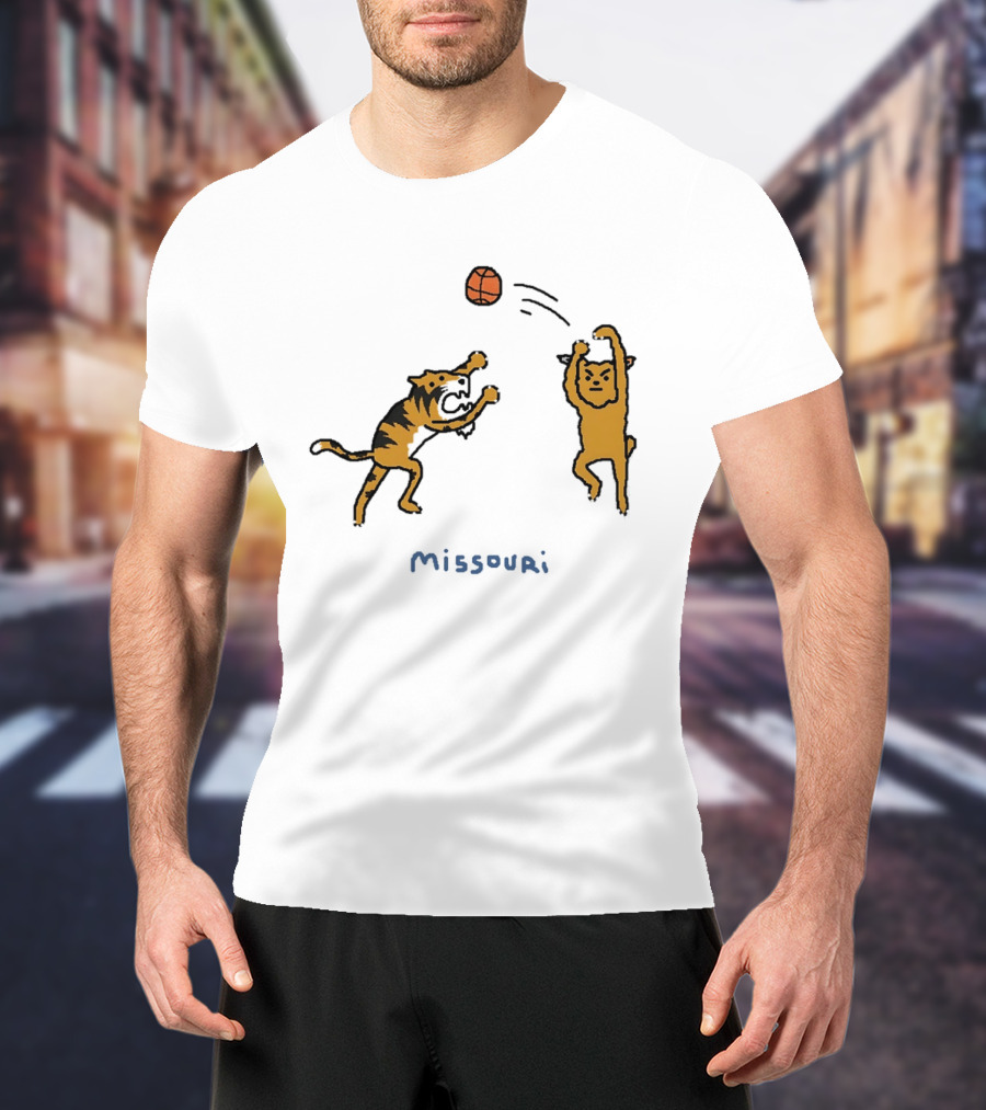 Kentucky Wildcats Vs Missouri Tigers Basketball 2026 SEC Matchup Cartoon T-Shirt
