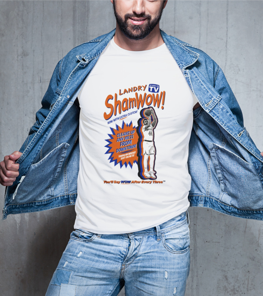 Landry Shamet ShamWow TV Extra Cleans Up Any Mess Downtown New York Knicks NBA T-Shirt