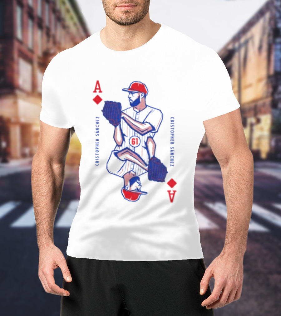 Cristopher Sánchez Philadelphia Phillies Ace Of Diamonds Playing Card T-Shirt