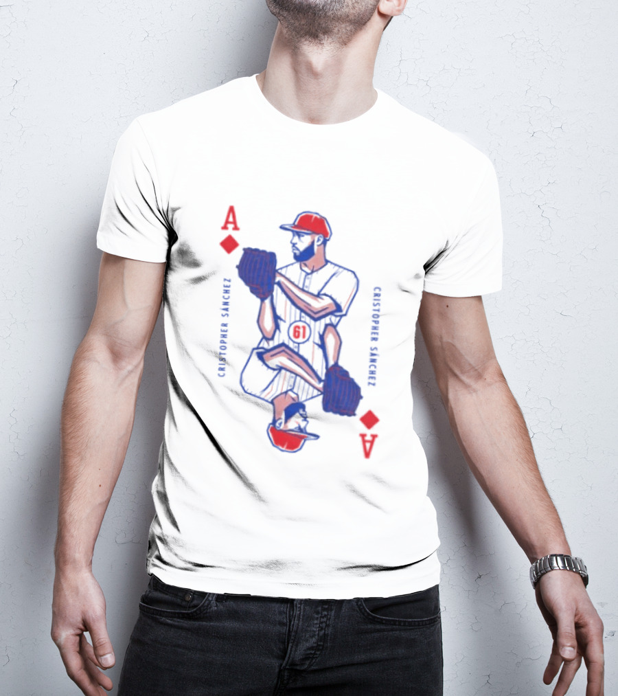 Cristopher Sánchez Philadelphia Phillies Ace Of Diamonds Playing Card T-Shirt