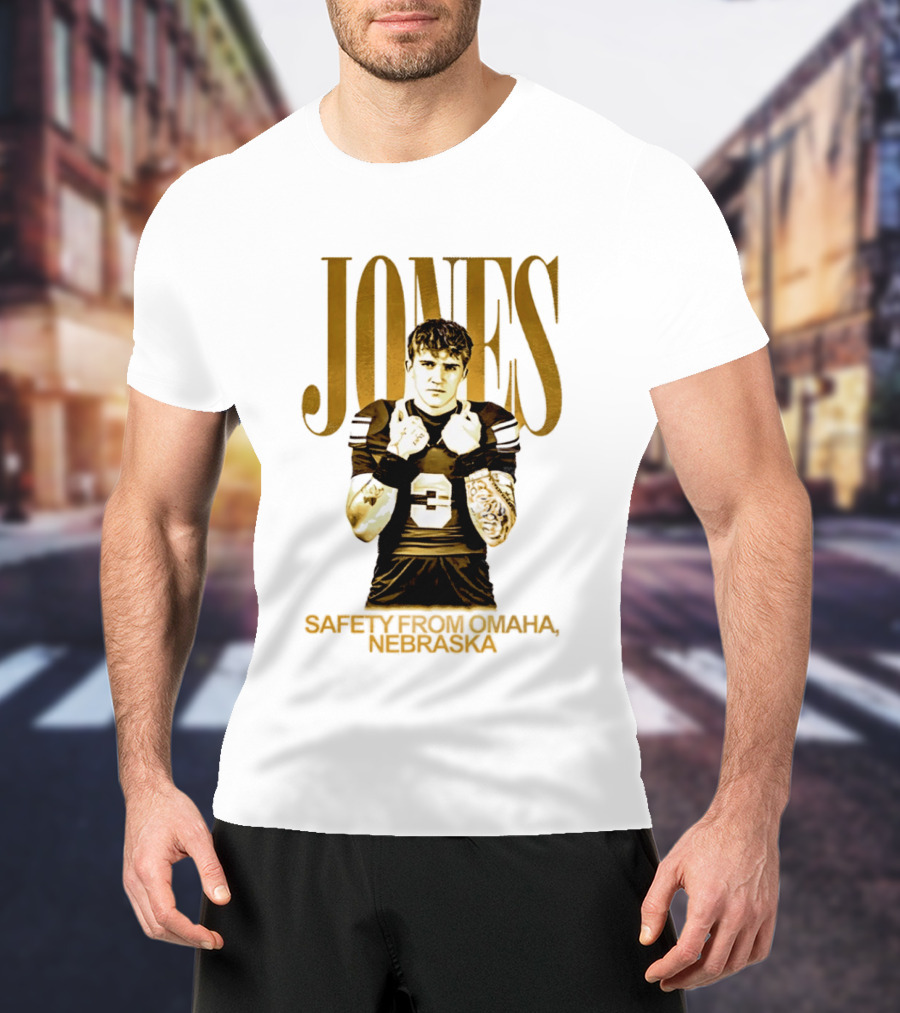 Mason Jones Nebraska Cornhuskers Safety From Omaha Football Player T-Shirt