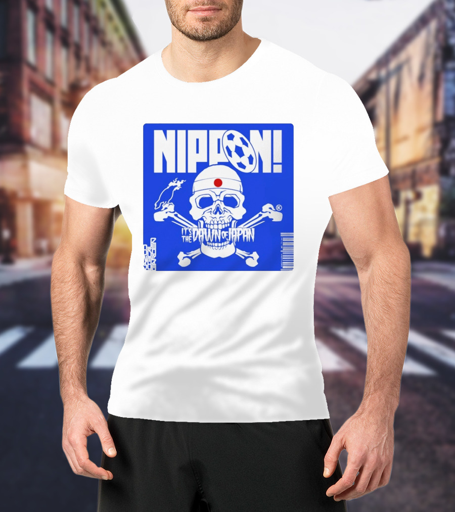 Nippon It's The Dawn Of Japan Skull Crossbones Soccer Ball T-Shirt