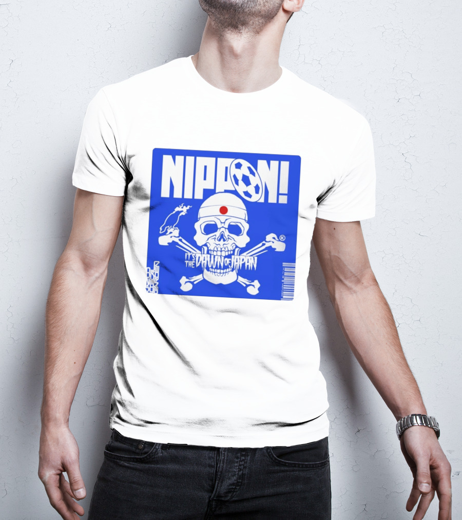 Nippon It's The Dawn Of Japan Skull Crossbones Soccer Ball T-Shirt