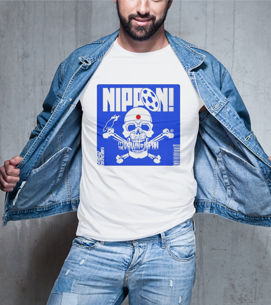 Nippon It's The Dawn Of Japan Skull Crossbones Soccer Ball T-Shirt
