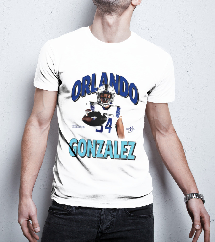 Orlando Gonzalez Indiana State Sycamores Linebacker Football Player 34 T-Shirt