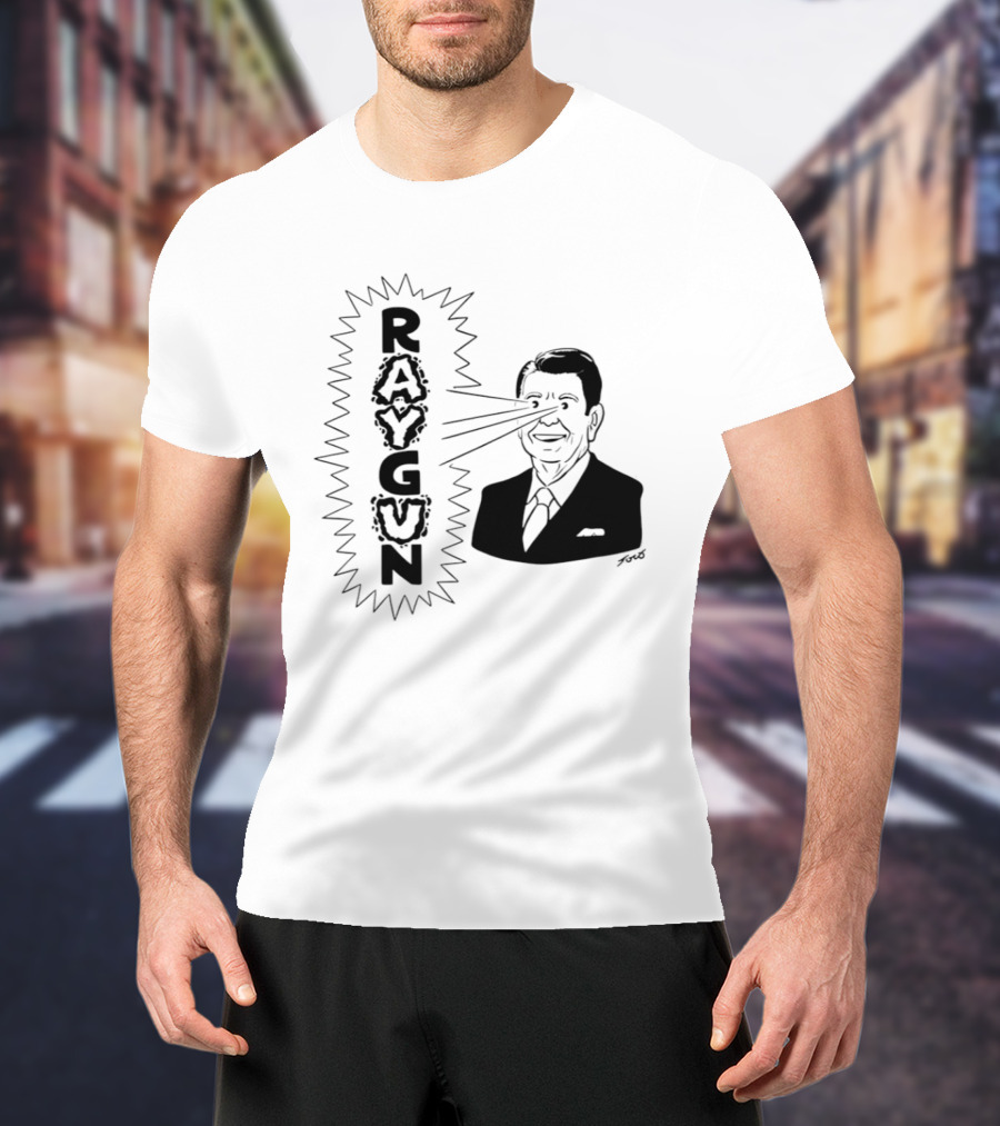 Raygun Ronald Reagan Star Wars SDI Political Satire T-Shirt