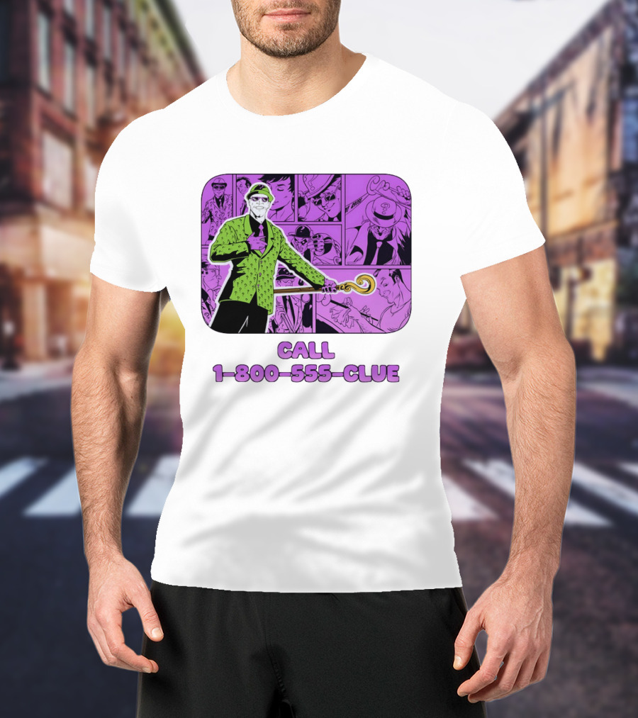 The Riddler Call 1 800 555 CLUE DC Comics Batman T-Shirt