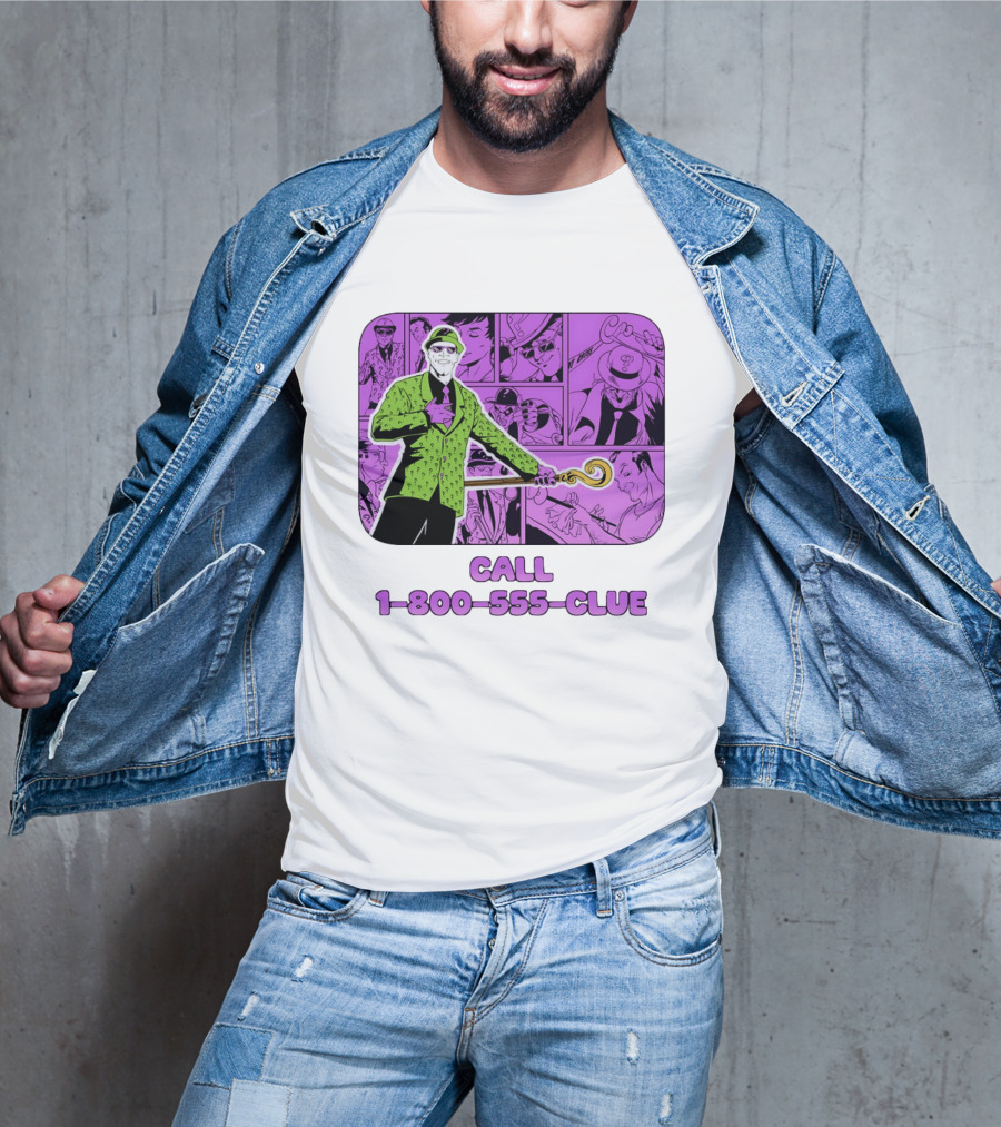 The Riddler Call 1 800 555 CLUE DC Comics Batman T-Shirt