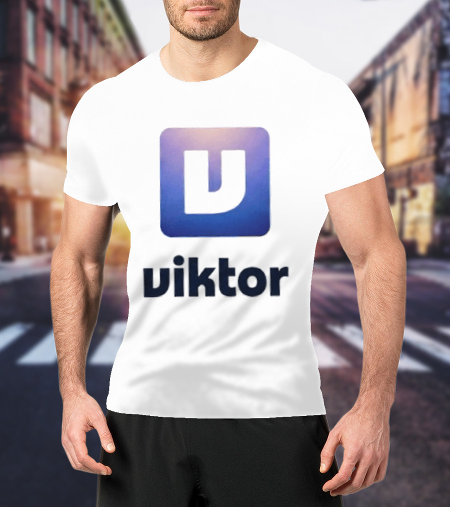 Viktor Square Icon Blue Gradient T-Shirt