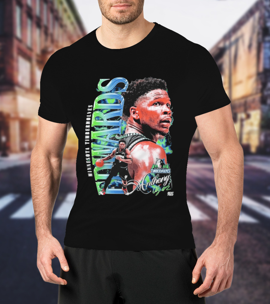 Anthony Edwards Minnesota Timberwolves Basketball Star Collage T-Shirt