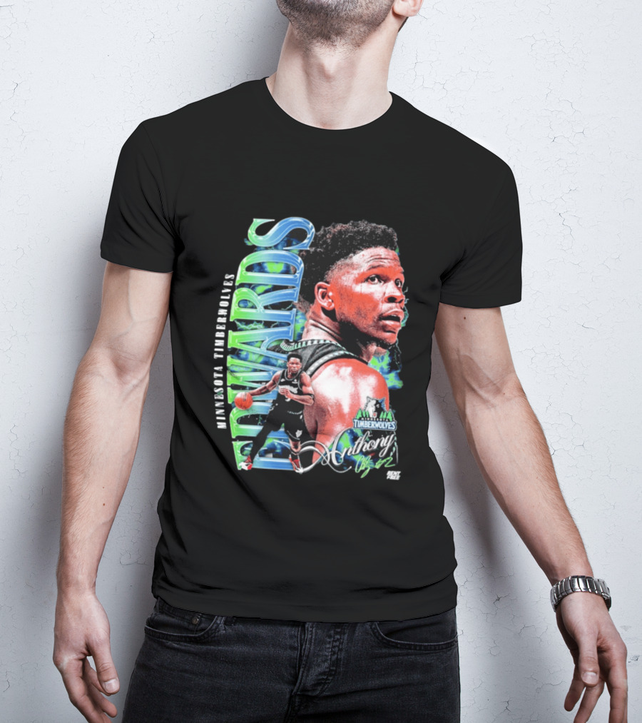 Anthony Edwards Minnesota Timberwolves Basketball Star Collage T-Shirt