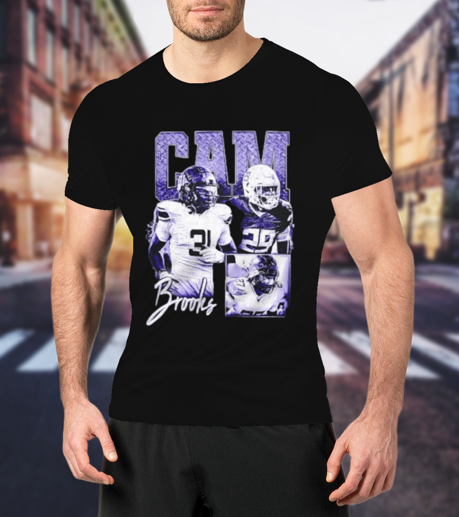 Cam Brooks Texas Longhorns Football NCAA Player Collage 31 29 T-Shirt