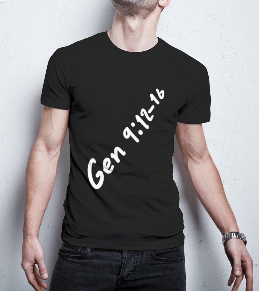 Gen 9:12 16 Text Diagonal Scripture Reference T-Shirt