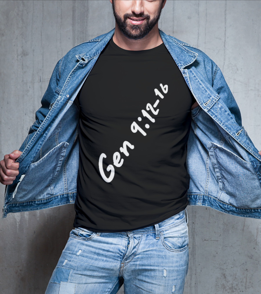 Gen 9:12 16 Text Diagonal Scripture Reference T-Shirt