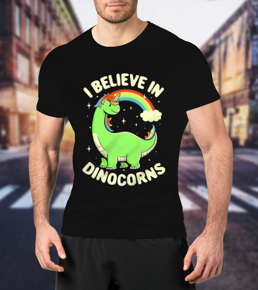 I Believe In Dinocorns Dinosaur Unicorn Rainbow Magic T-Shirt