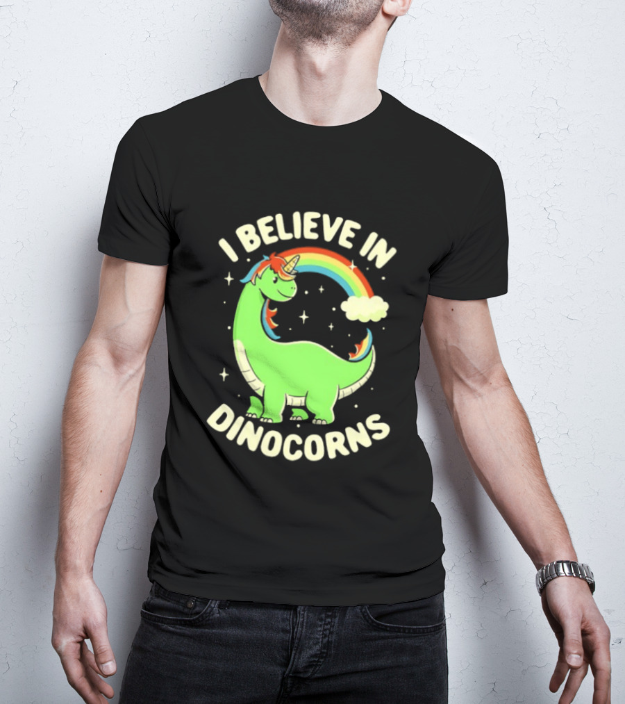 I Believe In Dinocorns Dinosaur Unicorn Rainbow Magic T-Shirt