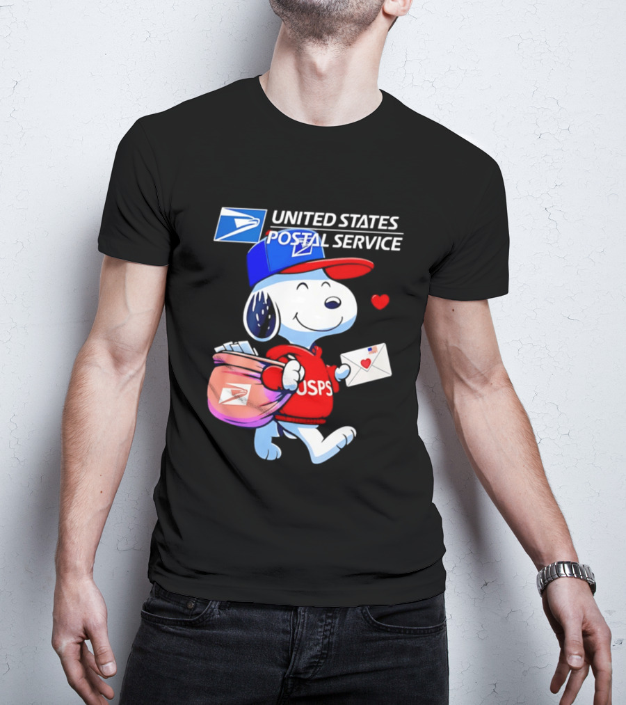 Snoopy USPS Mail Carrier United States Postal Service Official Collaboration T-Shirt