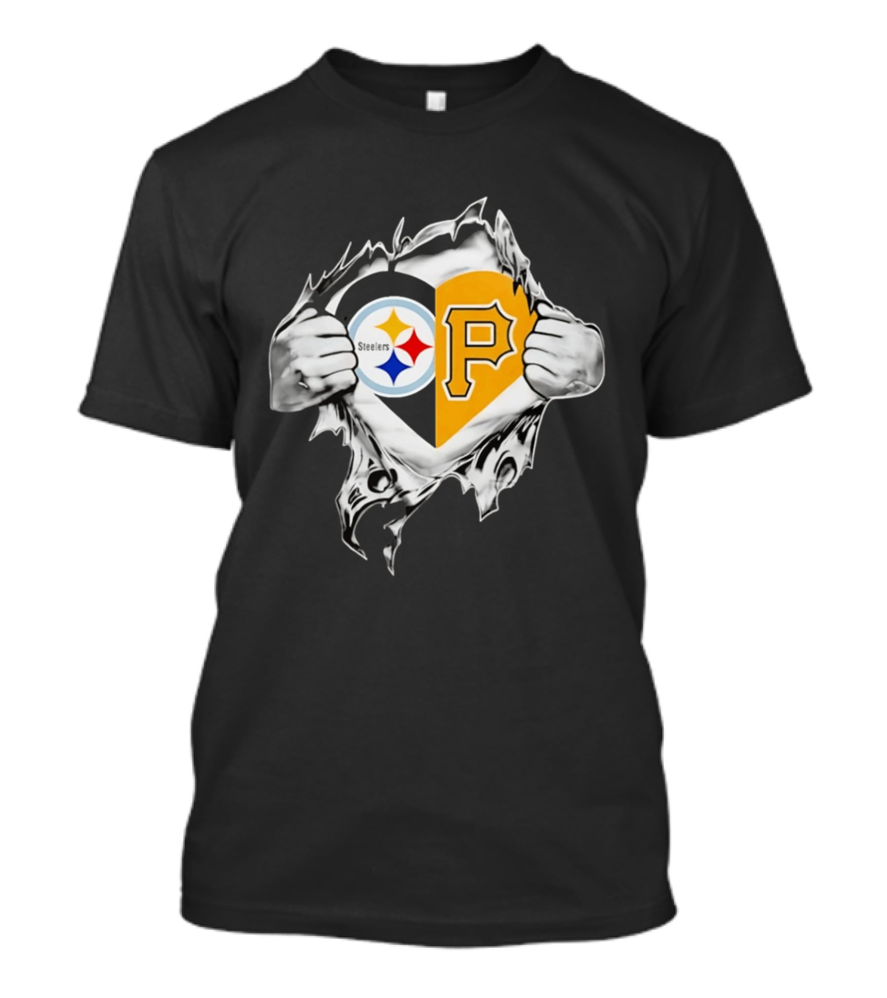 Steelers Pirates Heart Pittsburgh NFL MLB Fans T-Shirt