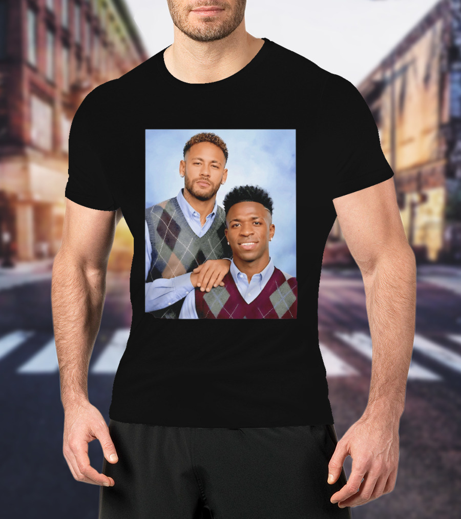 Neymar Jr Vinicius Jr Step Brothers Argyle Sweater Look T-Shirt