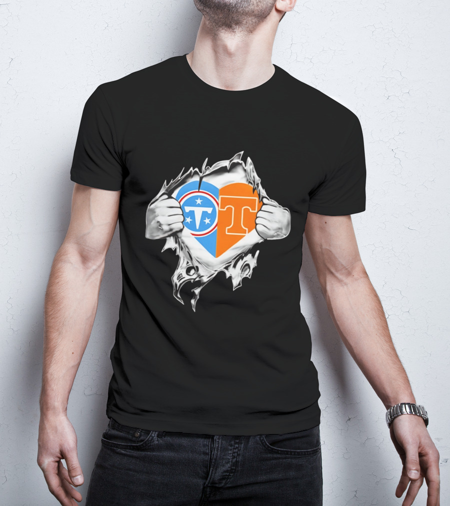 Tennessee Titans Tennessee Volunteers Heart T-Shirt