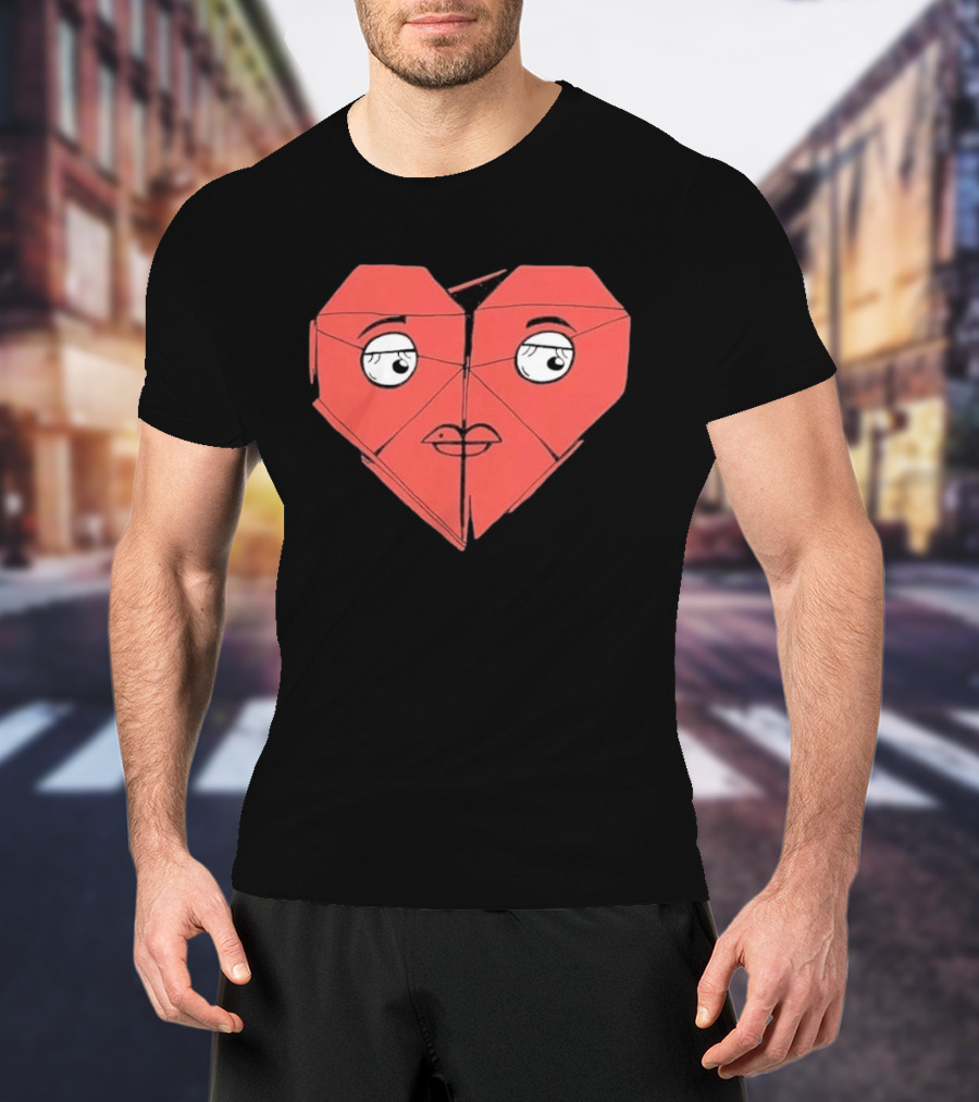 James Marriott Romanticise This Origami Heart Face T-Shirt