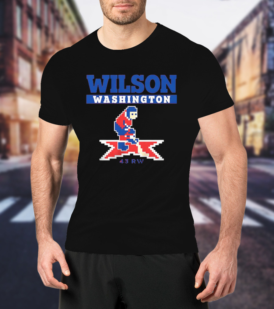 Tom Wilson Washington Capitals 43 RW NHL Pixel Art Hockey T-Shirt