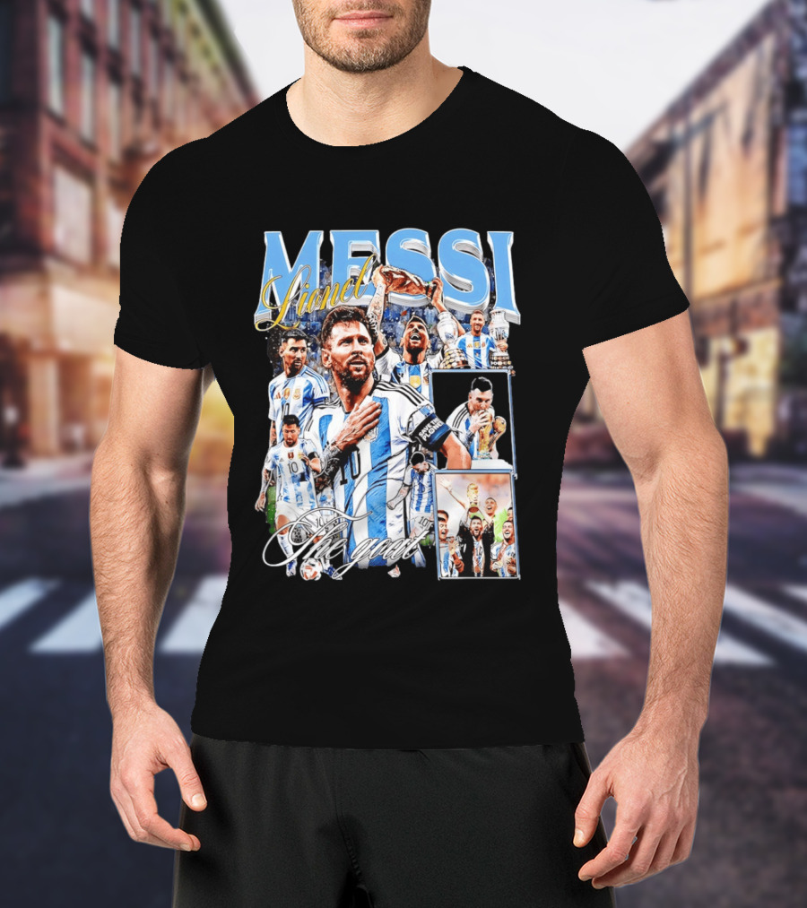 Lionel Messi The Goat Argentina National Football Team Celebration T-Shirt