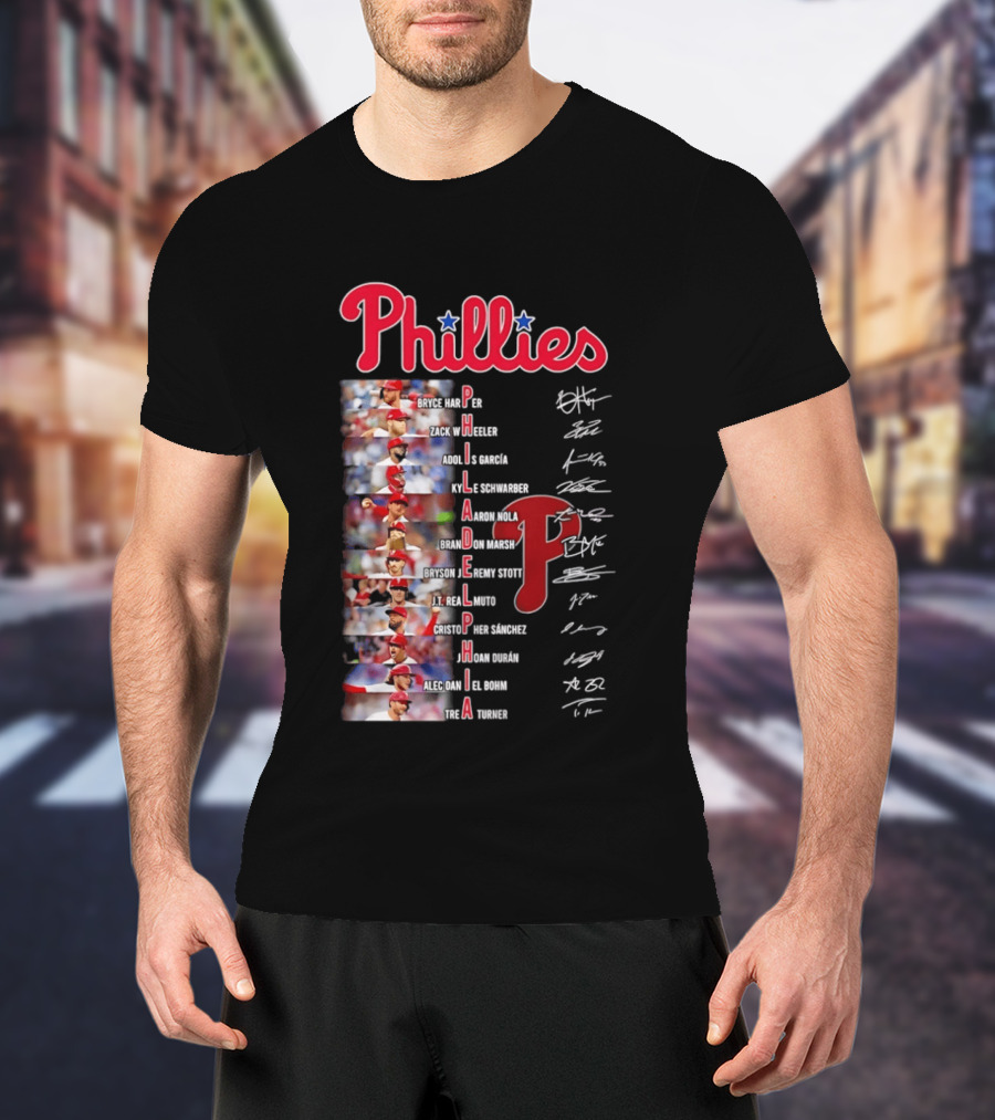 Phillies Baseball Stars Philadelphia Players Lineup T-Shirt