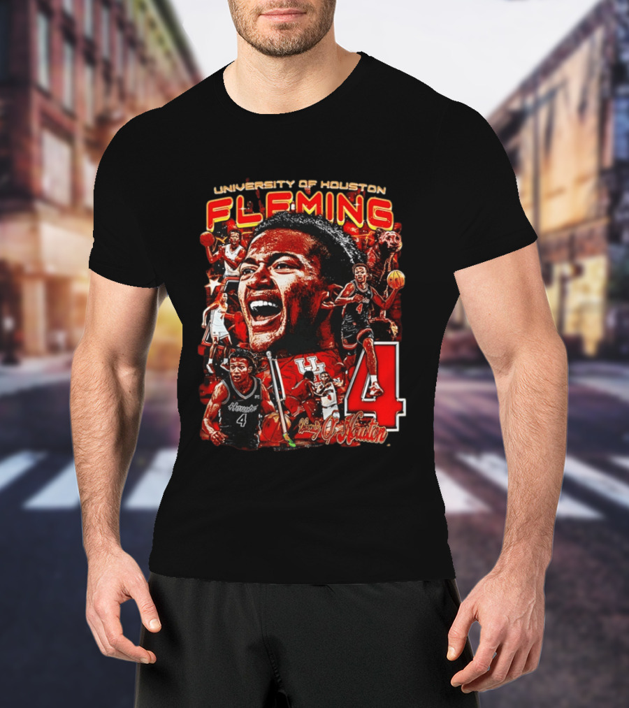 University Of Houston Fleming Number 4 Basketball Player T-Shirt