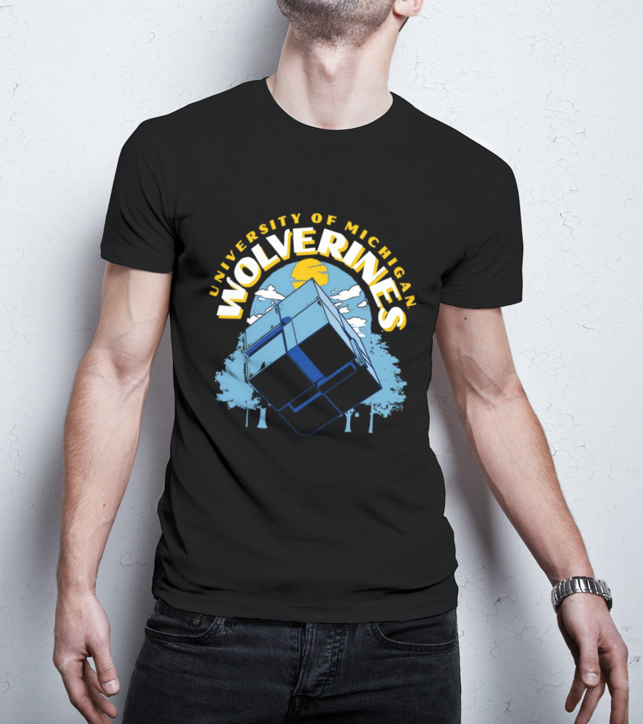 University Of Michigan Wolverines Rubik's Cube Puzzle Logic Theory T-Shirt